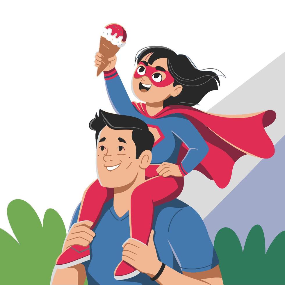 Father and daughter dream vector