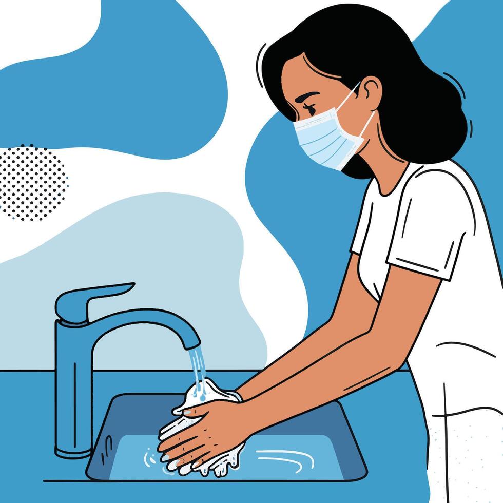 proper hand washing awareness vector