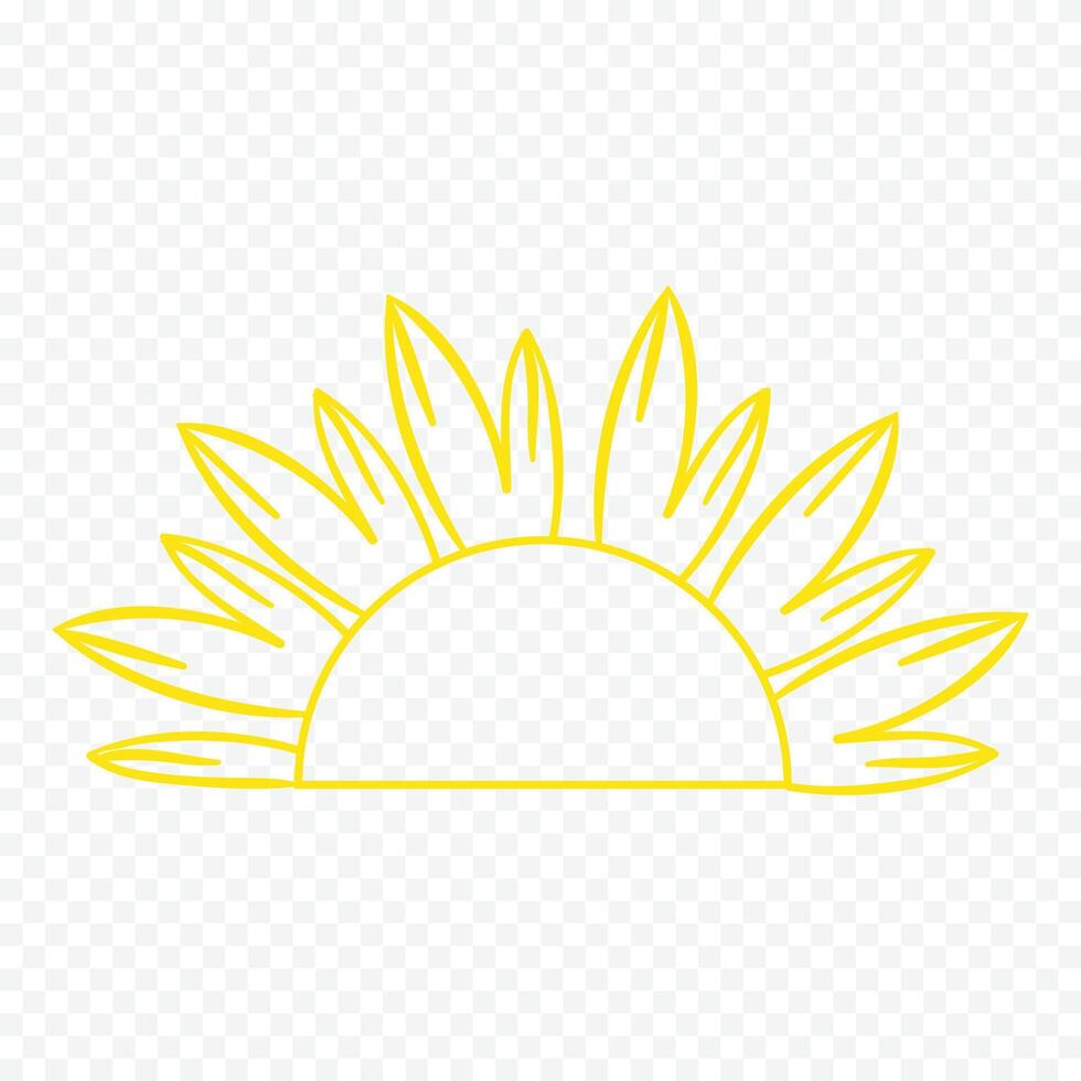 Hand draw cute sun illustration on white background vector