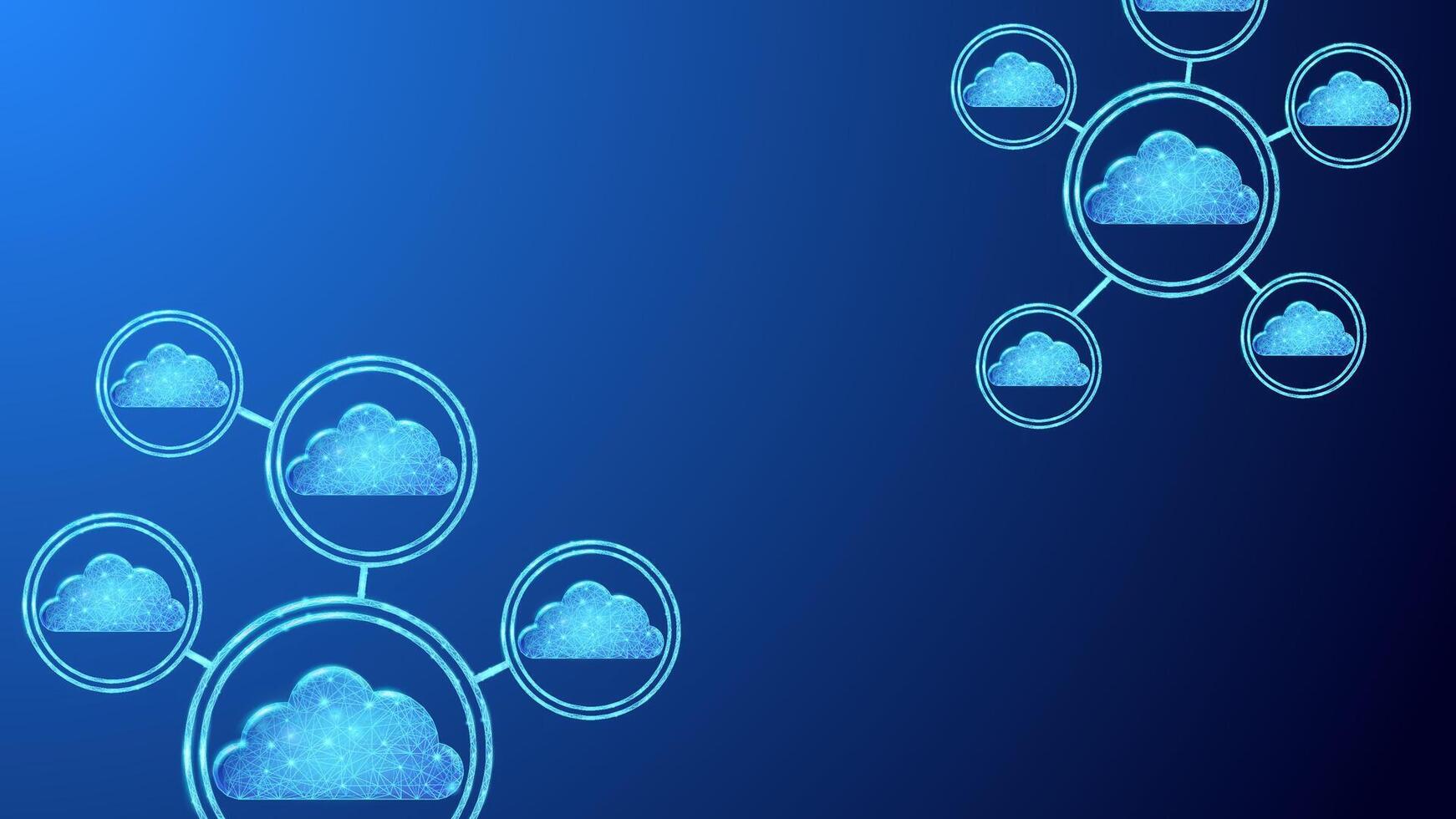 Digital Cloud computing technology, online network connection symbol suitable for presentation background about online storage, futuristic technology, data security, servers and cloud services. vector