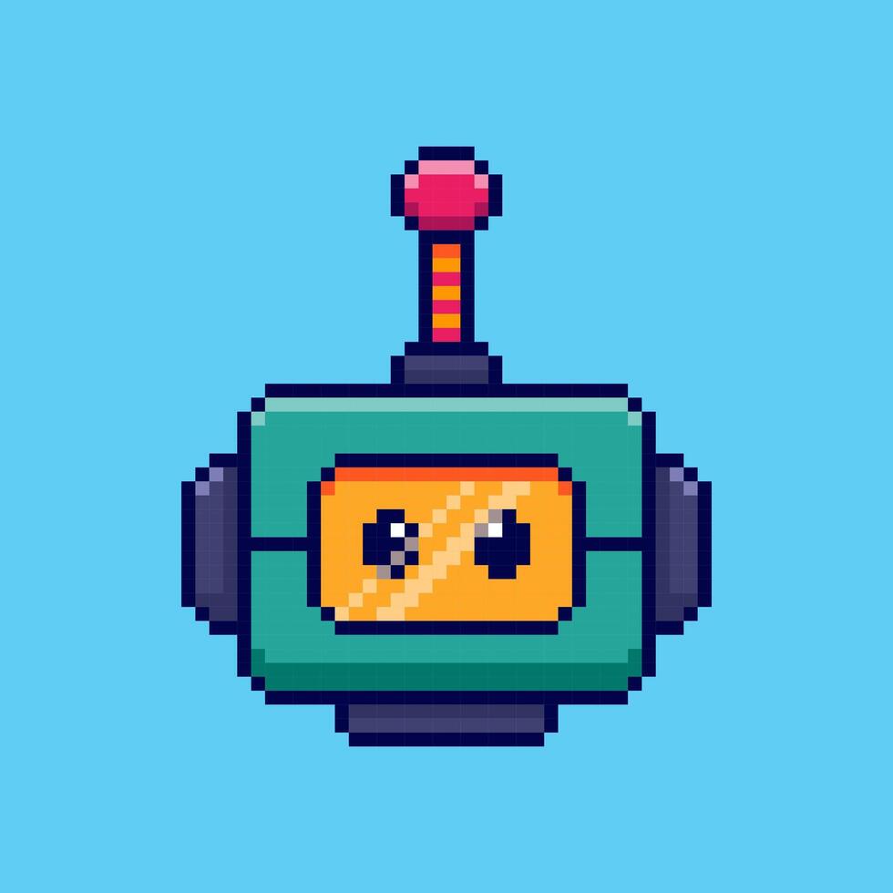 Pixel art Robot Face game asset design vector