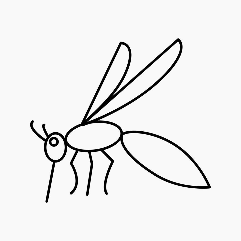 Design Illustration of mosquito icon with line style. Suitable for anything related to animals vector