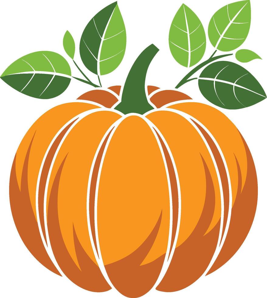 Pumpkin and Leaf Silhouette illustration Design vector