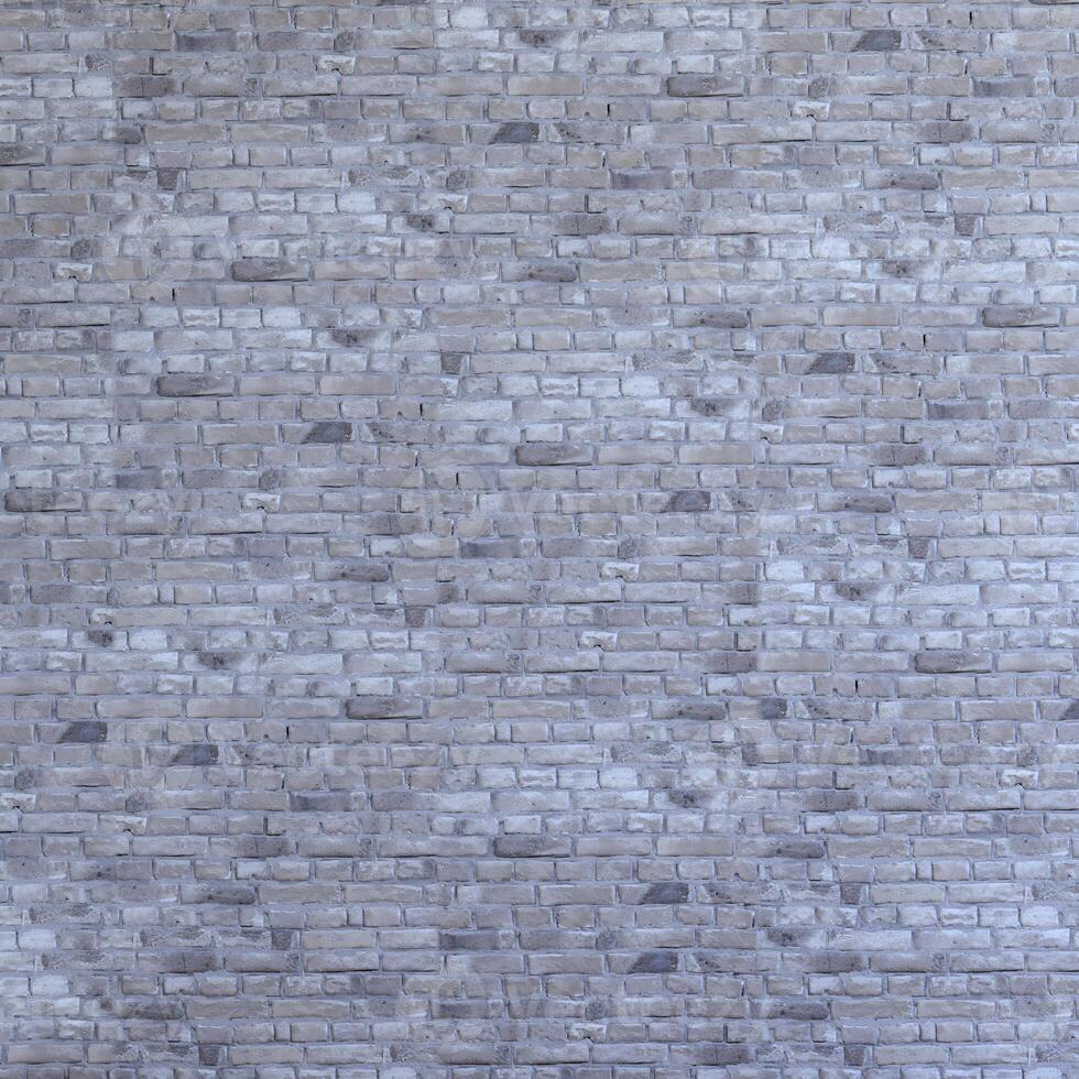 Gray brick wall grunge texture wallpaper. Old grey brick wall pattern design background 3d render with copy space. photo