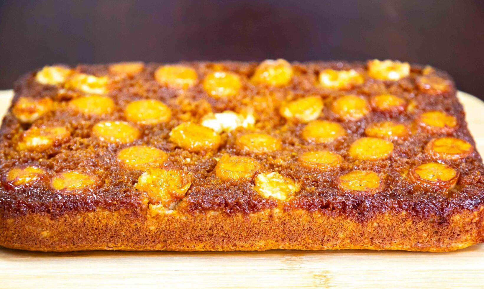 Traditional Brazilian caramelized banana pie. Brazilian food photo