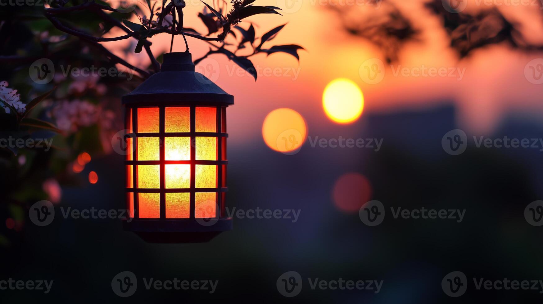 lantern in the evening photo