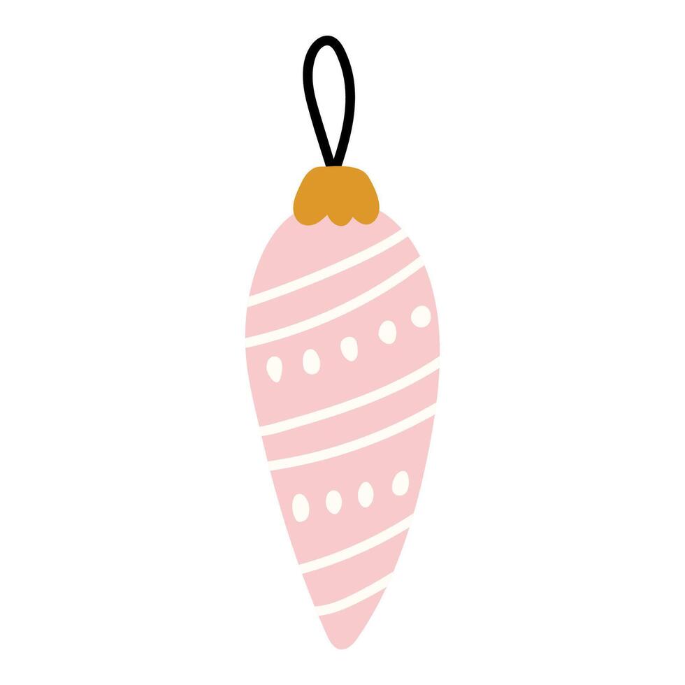 Cute Christmas bauble isolated on a white background. hand-drawn illustration in flat style. Perfect for holiday and season designs, cards, decorations. vector