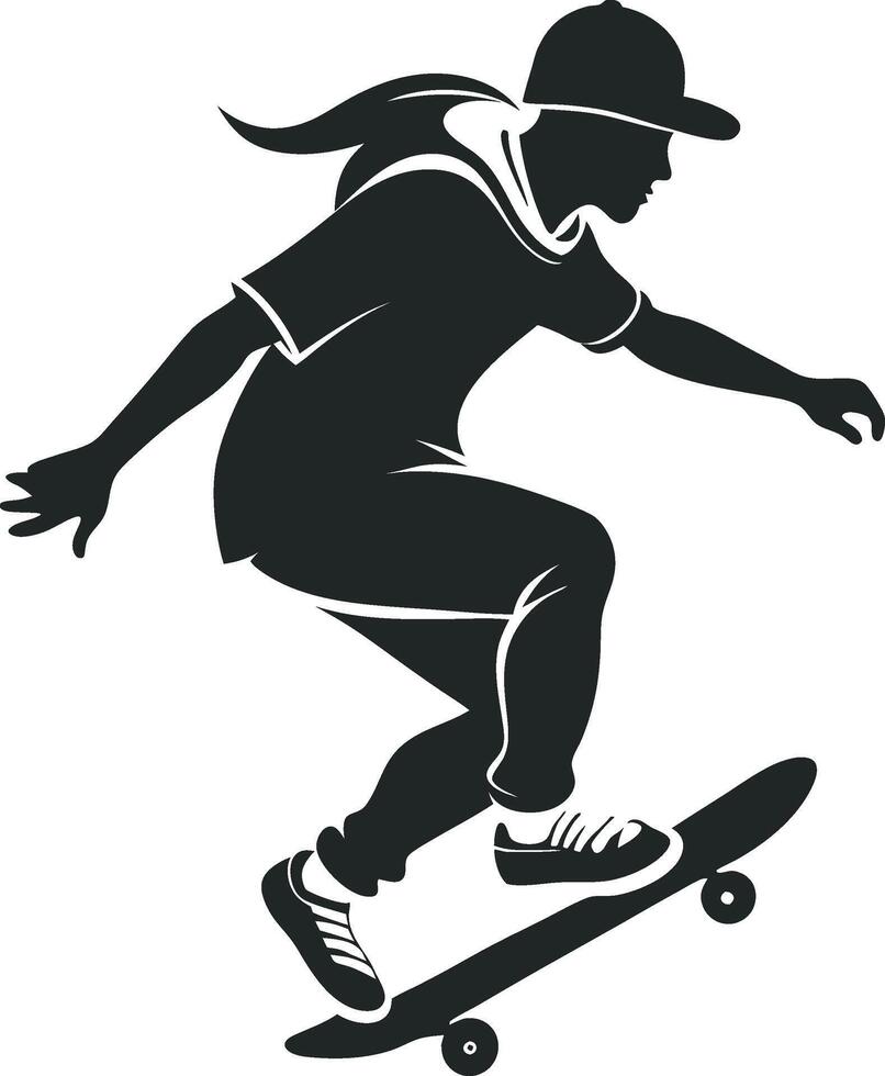 Dynamic Skateboarder Silhouette vector