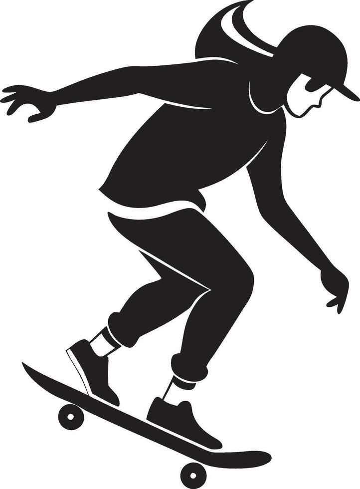 Dynamic Silhouette of a Skateboarder vector