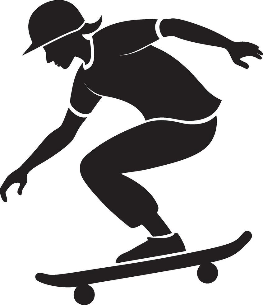 Skateboarding Silhouette on the Streets vector
