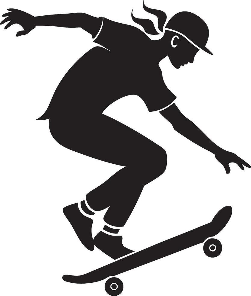 Artistic Skateboarding Silhouette in Action vector