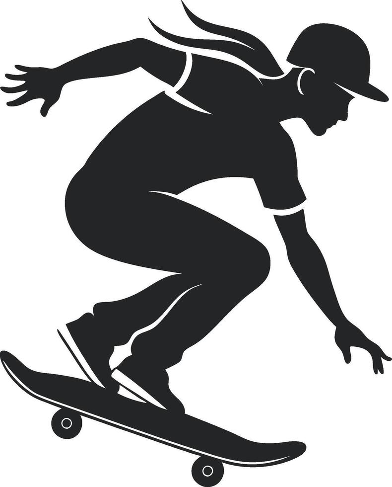 Dynamic Skating Silhouette vector