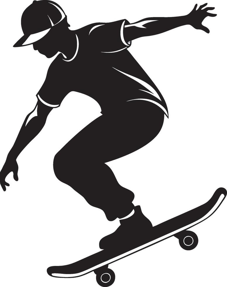 Skater Silhouette Balancing vector
