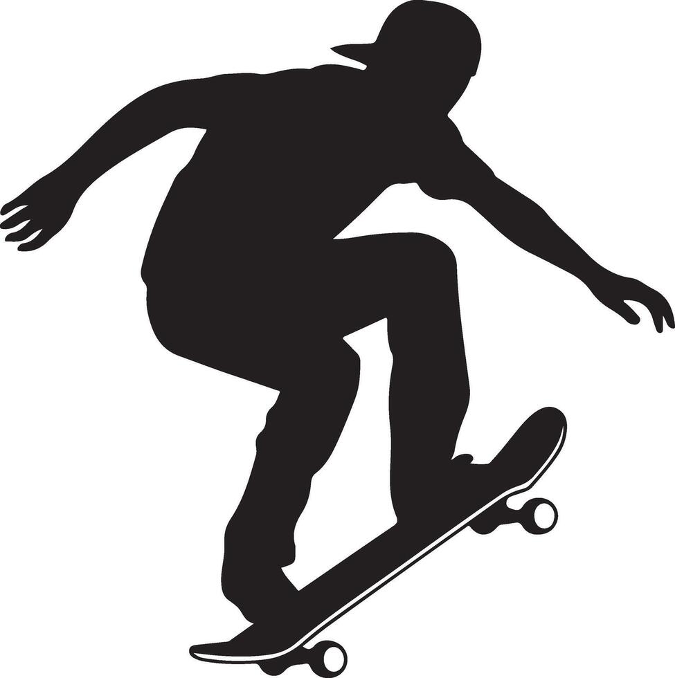 Skateboarder Silhouette Jumping vector