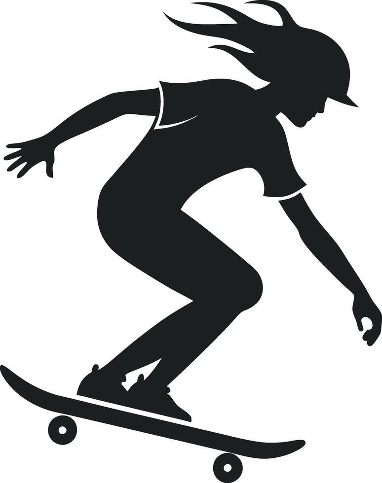 Artistic Silhouette of a Skateboarder in Action vector