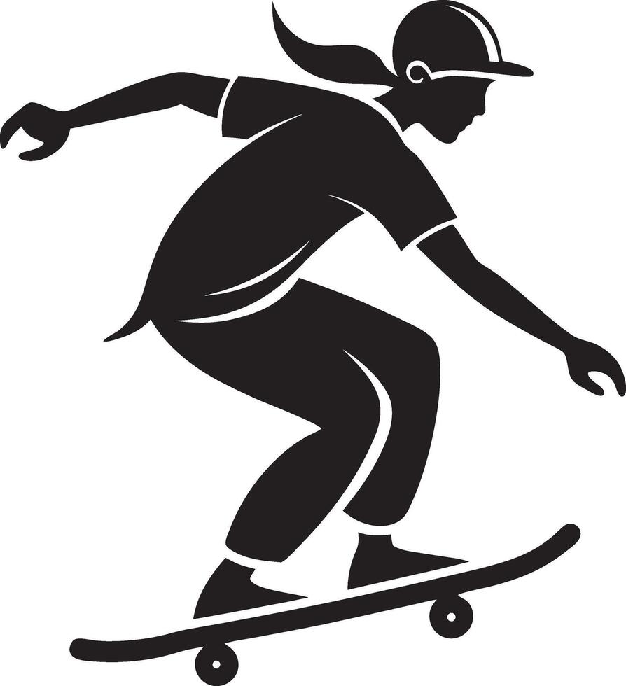 Silhouette of a Skateboarder Performing Stunts vector