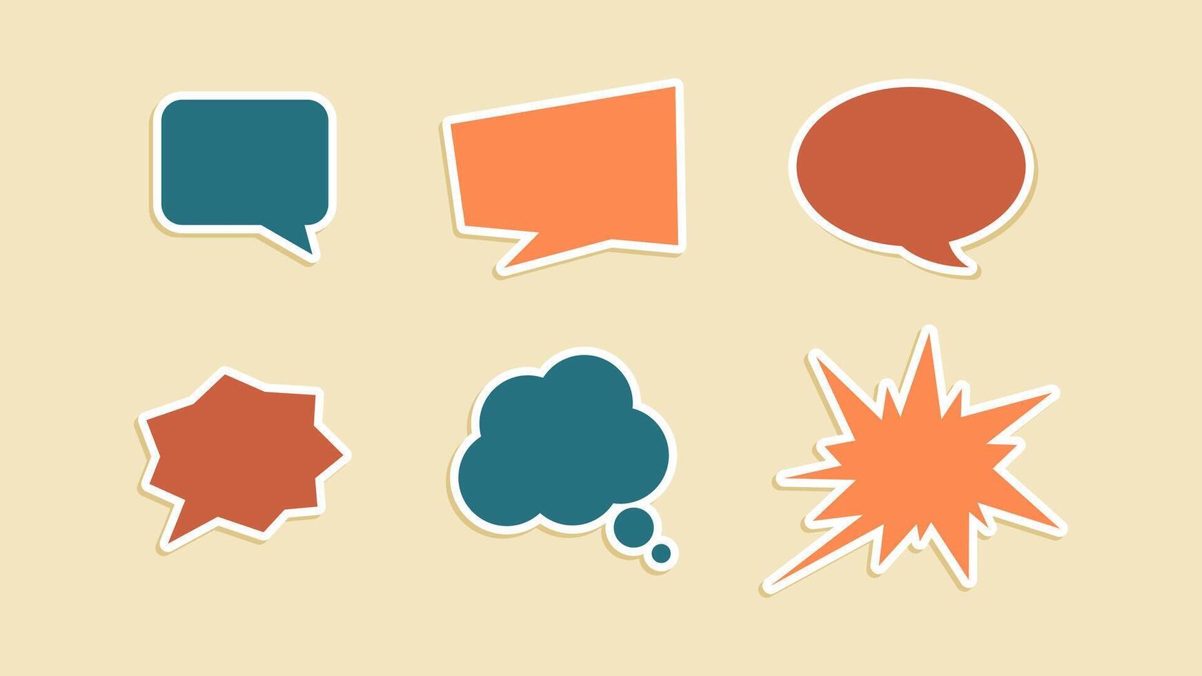 Chat Box Set Design on Vintage and Pastel Color vector