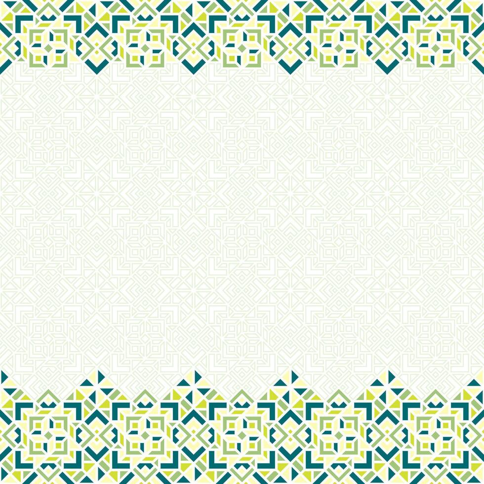 Oriental Green Pastel Ornament with Stroke vector