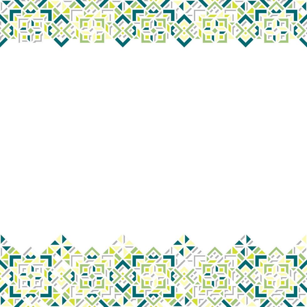 Oriental Green Pastel Ornament with Silhouette Textured vector
