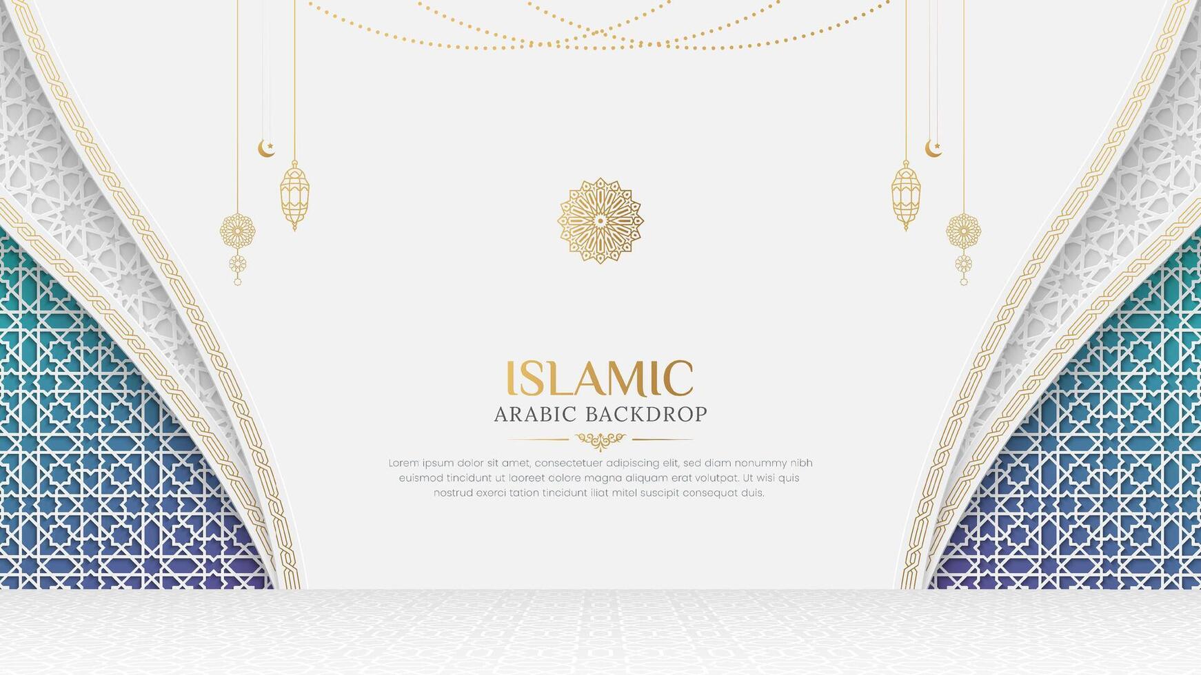 Islamic Arabic luxury backdrop background vector