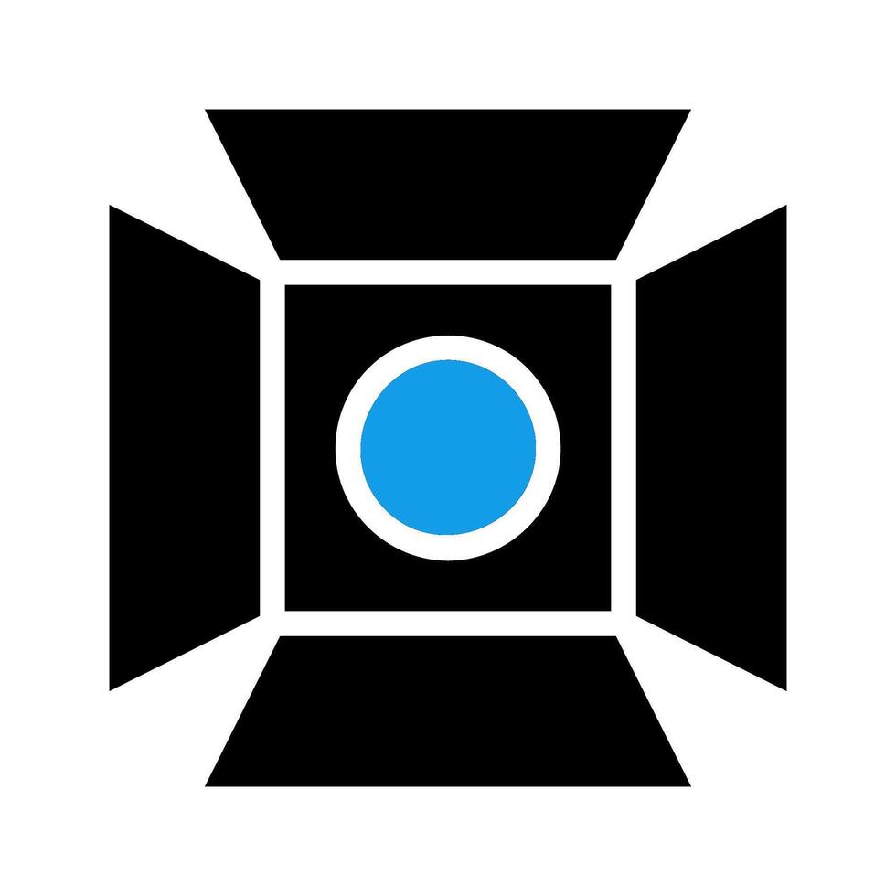 Studio light icon. Concept of spotlight, illumination, and photography. vector