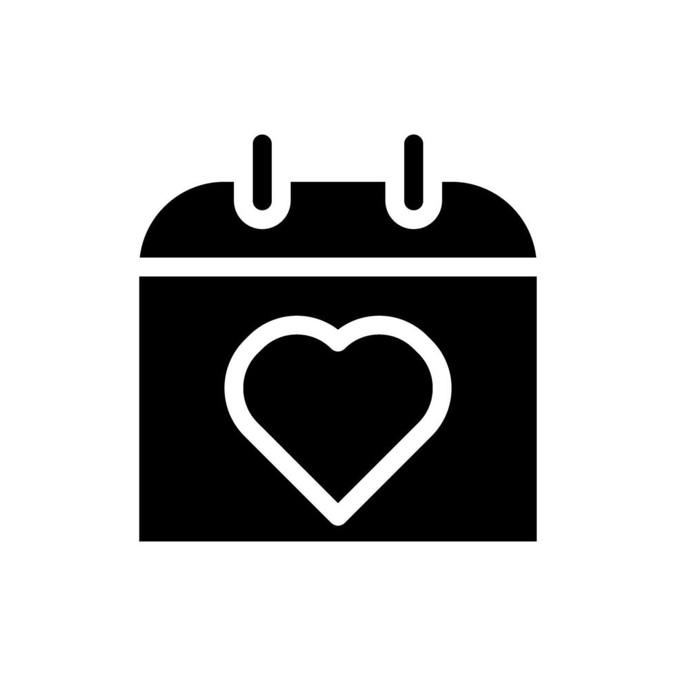 Calendar with heart icon. Concept of love, wedding, and Valentine's Day. vector