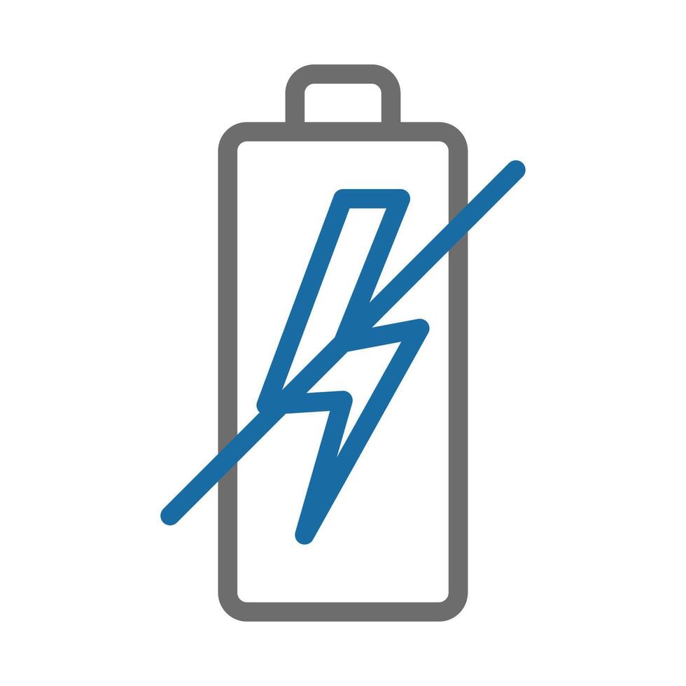 Battery with no charge. Concept of energy, power, and depletion. vector