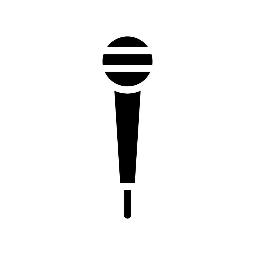 Microphone silhouette icon. Concept of voice, sound, and communication. vector