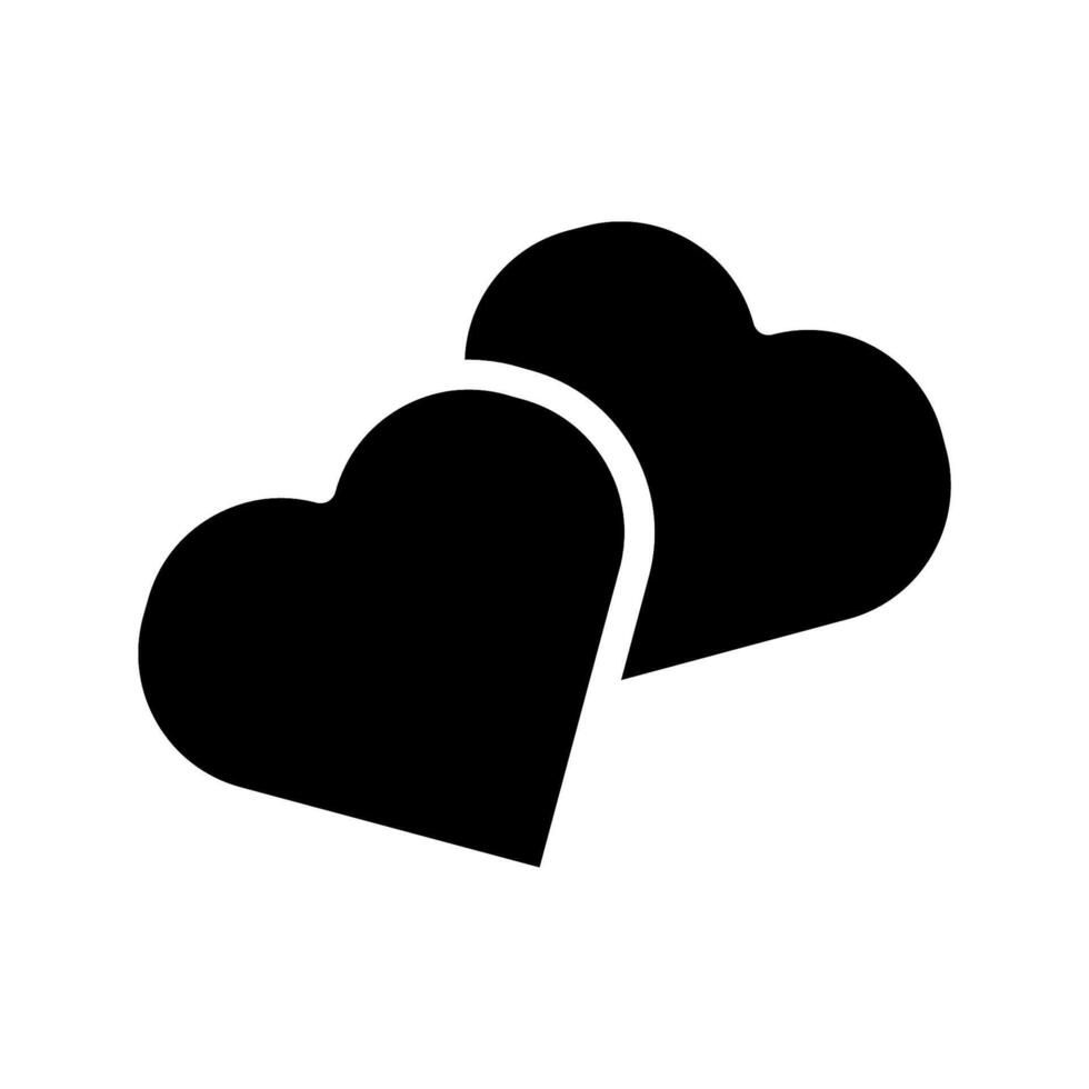 Two overlapping hearts. Concept of love, romance, and relationship. vector