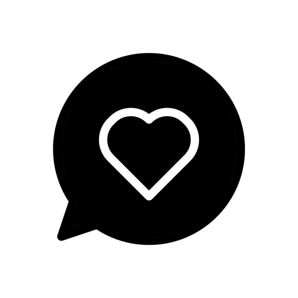 Heart in speech bubble icon. Concept of love, like, and social media. vector