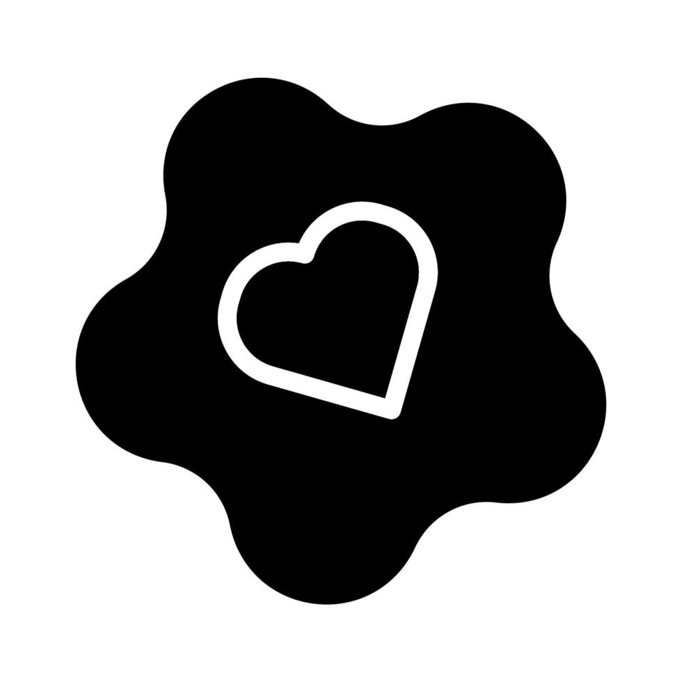 Heart shape in black blob. Concept of love, passion, and romance. vector