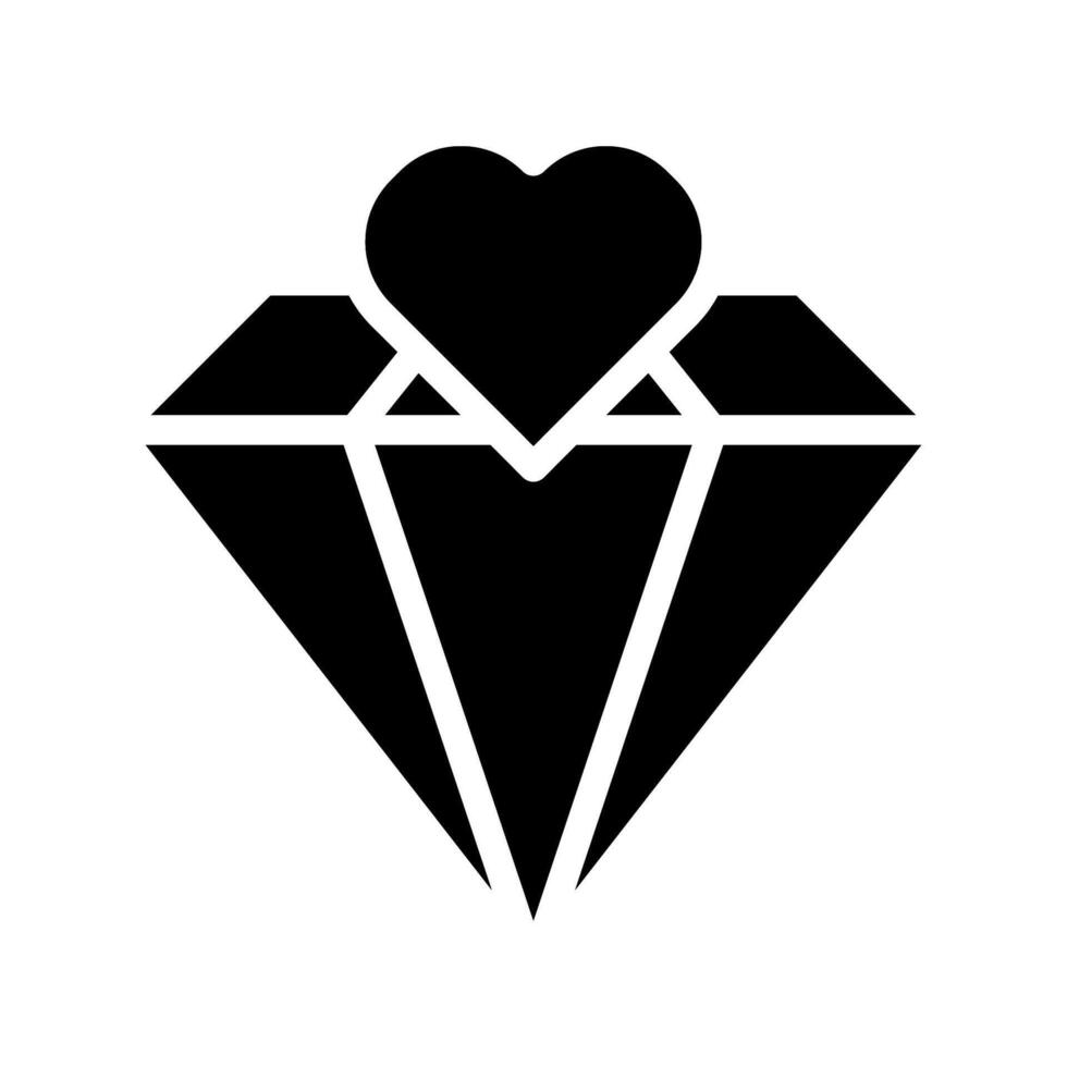 Diamond with heart shape. Concept of love, romance, and luxury. vector