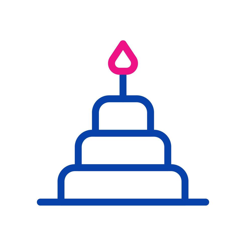 Stylized birthday cake icon. Concept of celebration, anniversary, and party. vector