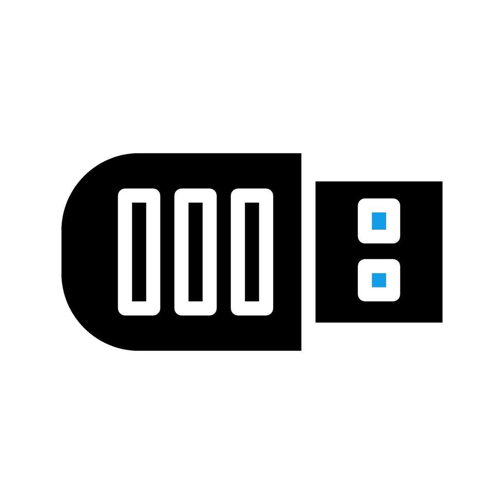 USB flash drive icon. Concept of data storage, transfer, and backup. vector