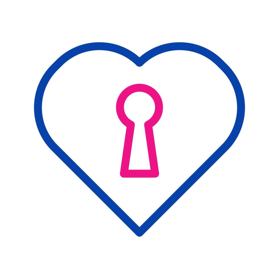 Heart with keyhole icon. Concept of love, secret, and mystery. vector