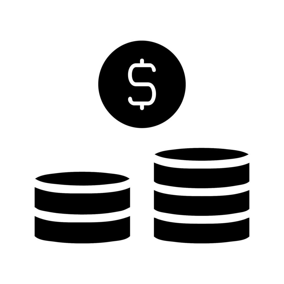 Dollar coin stacks icon. Concept of finance, investment, and savings. vector