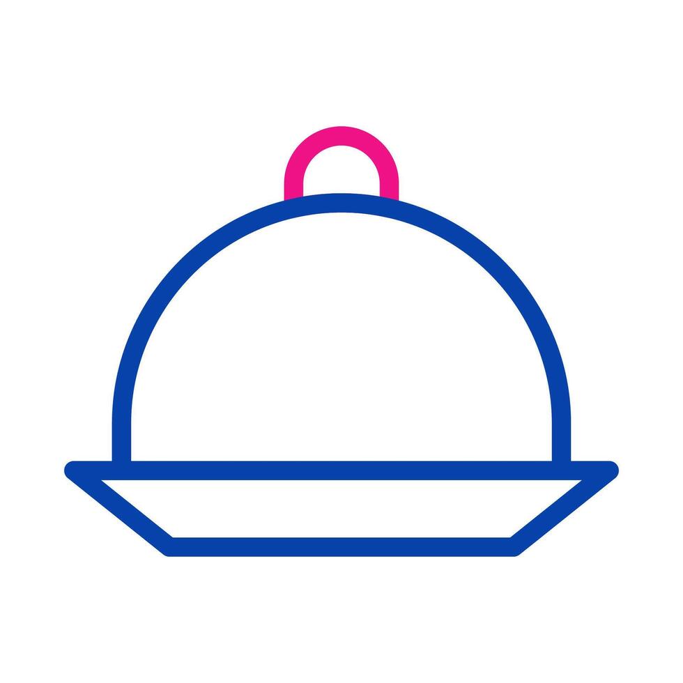 Covered food tray icon. Concept of catering, serving, and fine dining. vector