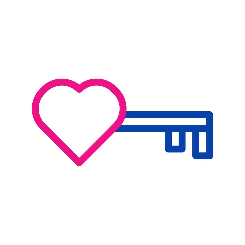 Heart shaped key icon. Concept of love, romance, and relationship. vector