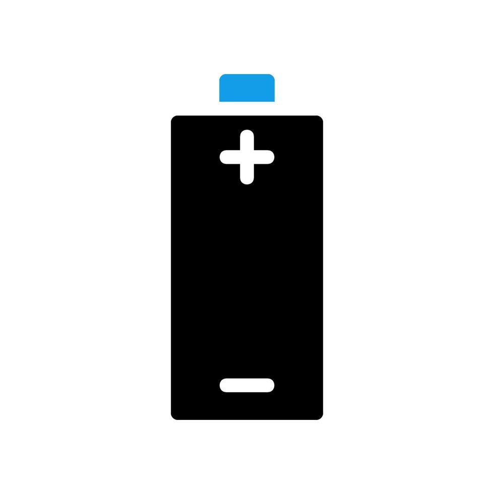 Battery icon with plus and minus signs. Concept of energy, power, and electricity. vector