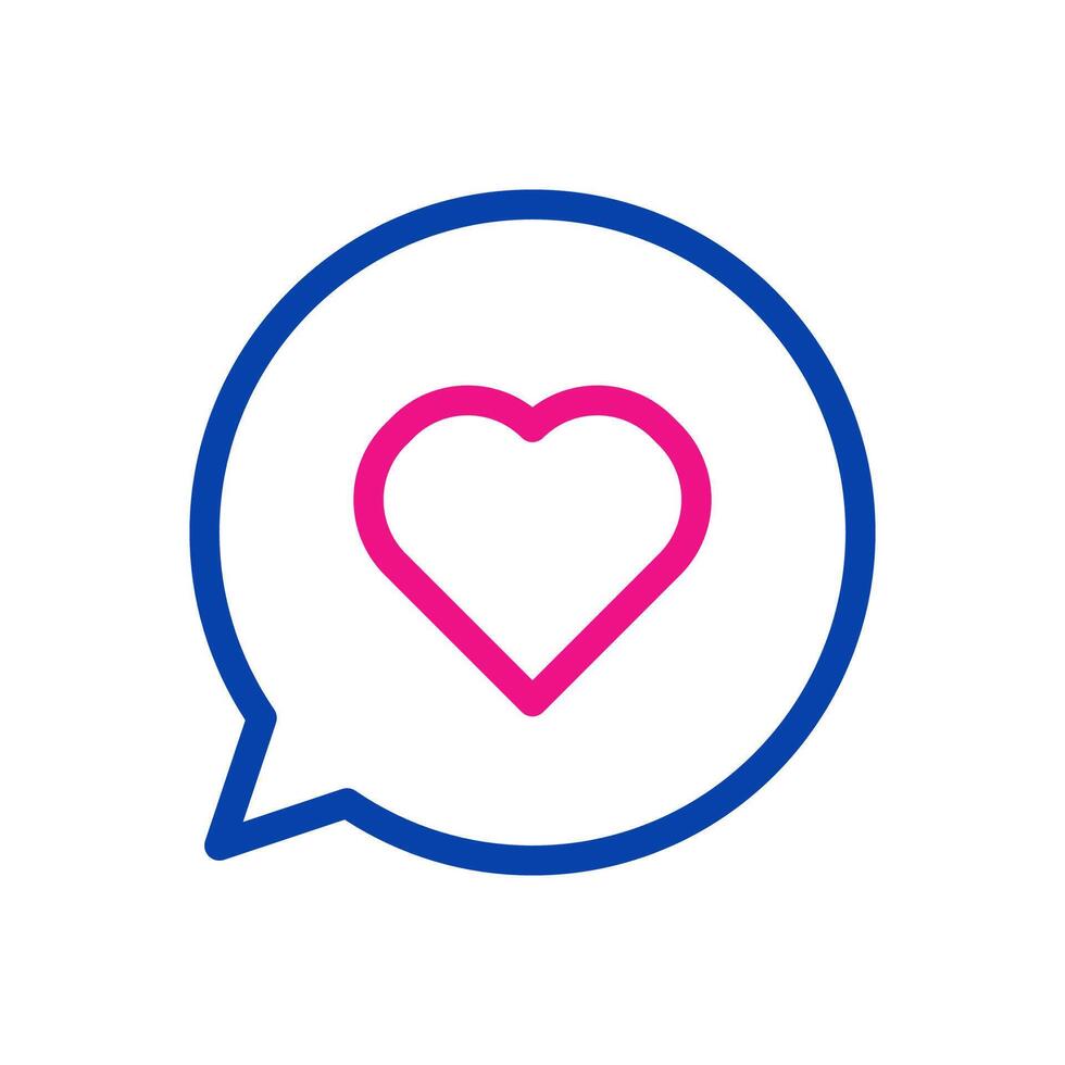 Heart shape in speech bubble. Concept of love, like, and social media. vector