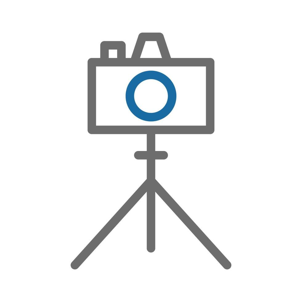 Camera on a tripod icon. Concept of photography, videography, and filmmaking. vector