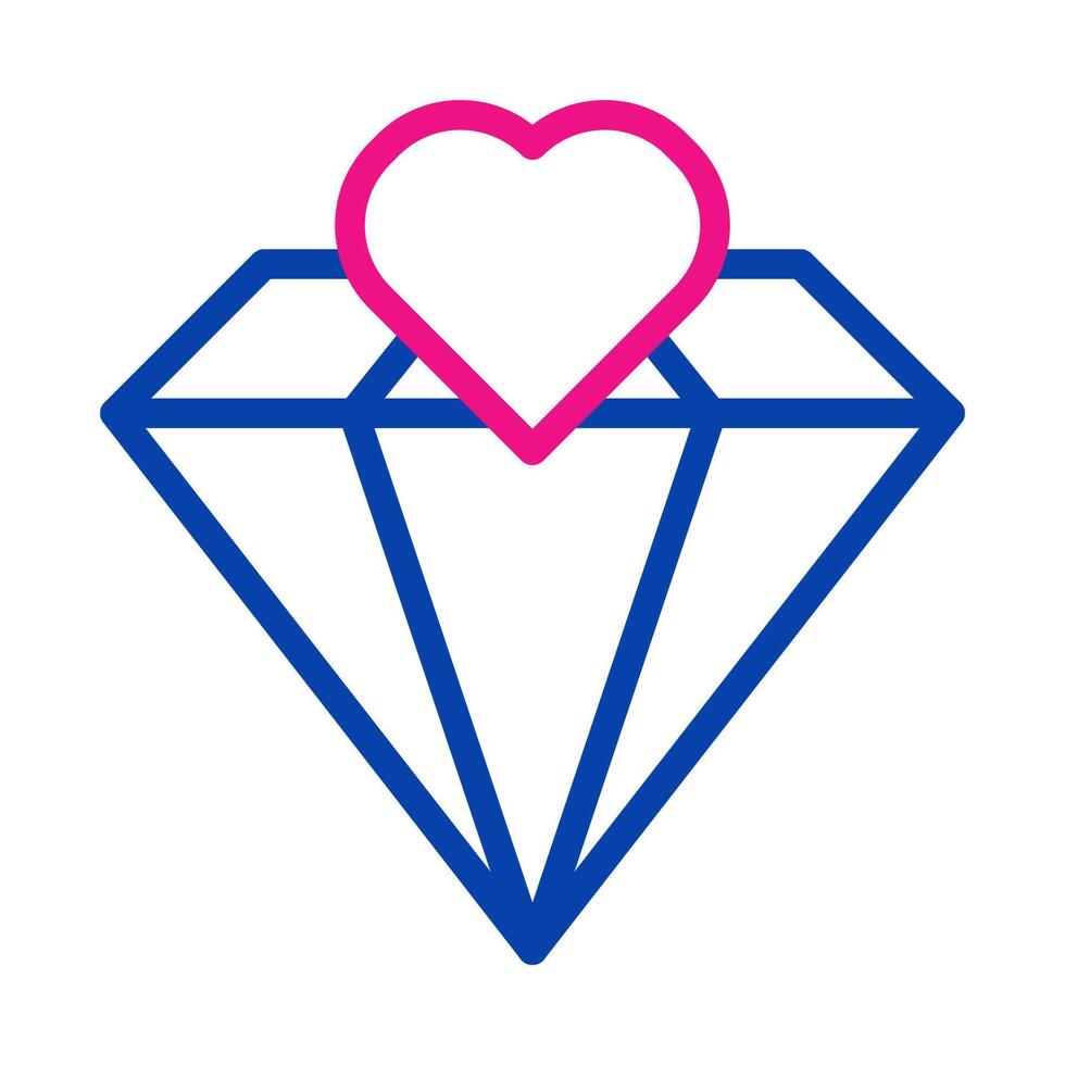 Diamond with heart icon. Concept of love, value, and luxury. vector