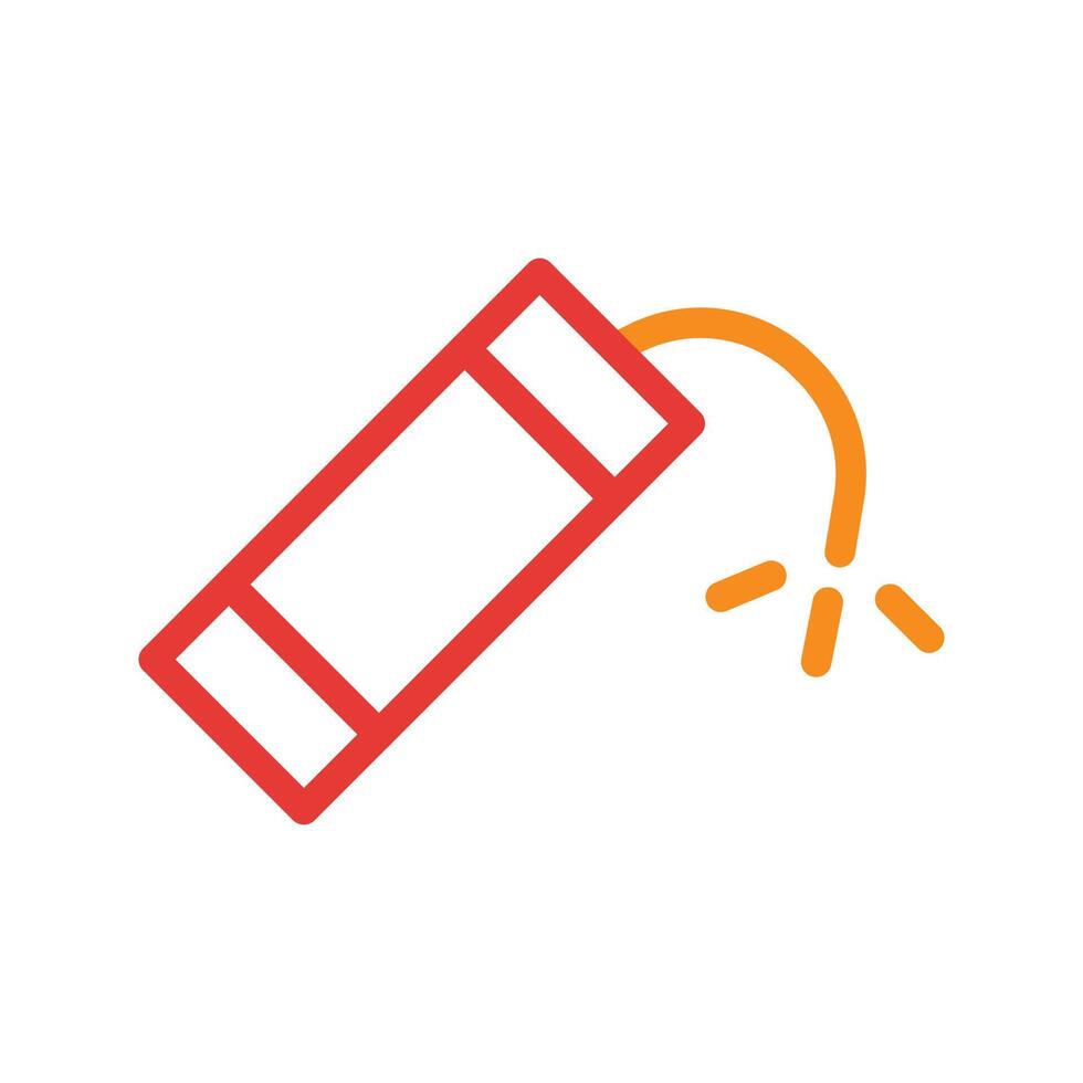 Dynamite stick with burning wick. Concept of danger, risk, and explosion. vector