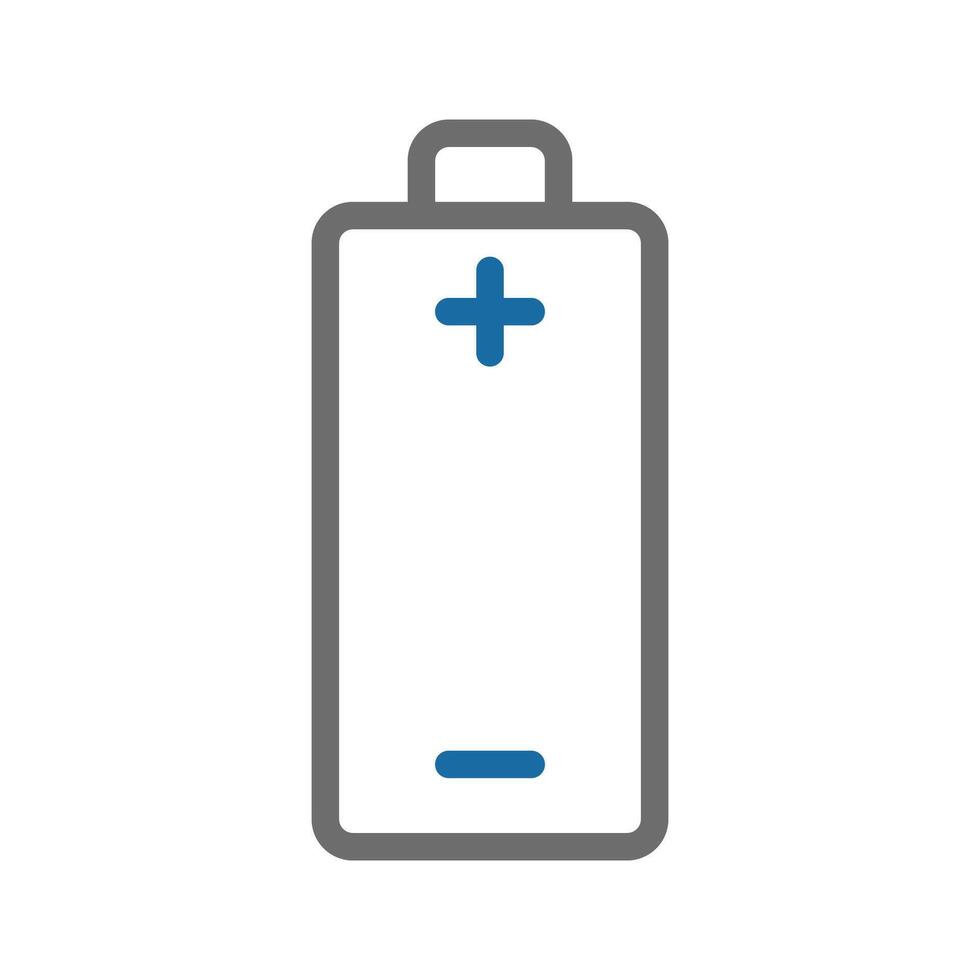 Battery icon with plus and minus signs. Concept of energy, power, and electricity. vector