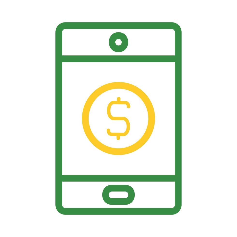 Mobile banking application with dollar coin. Concept of finance, money, and technology. vector