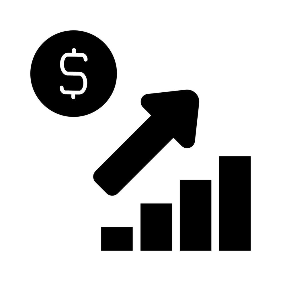 Growth chart with dollar coin. Concept of financial growth, investment, and profit. vector