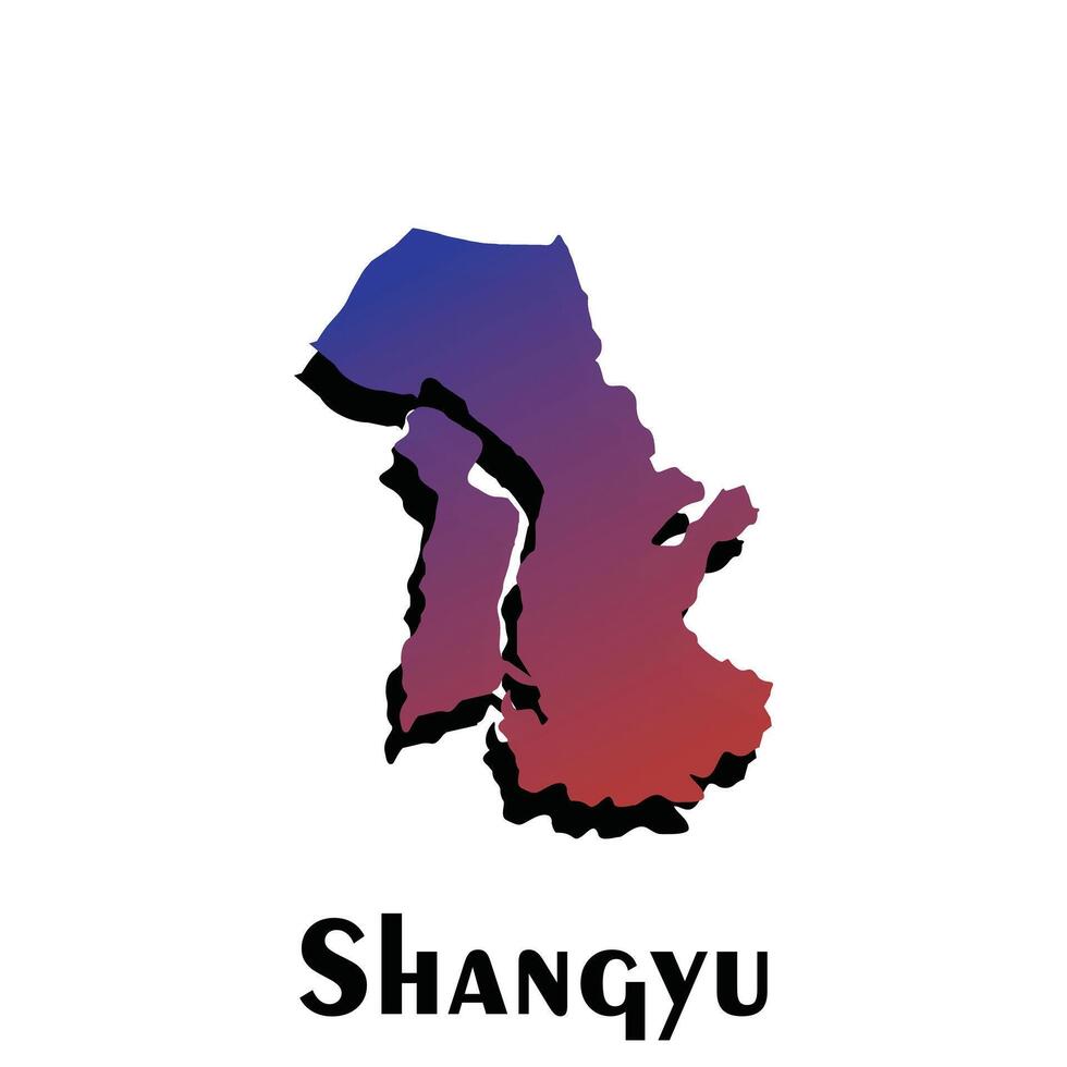 Shangyu City of China map illustration, creative design template vector