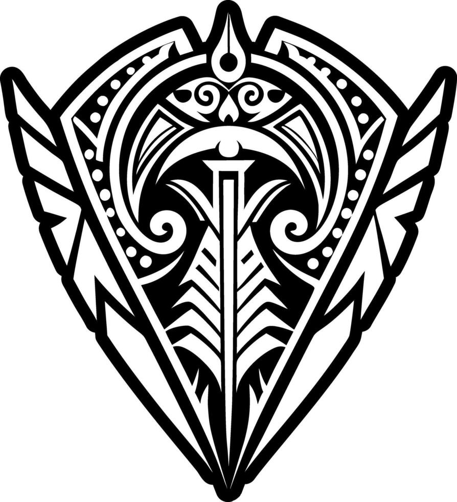 A solid style icon of maori tattoo design vector