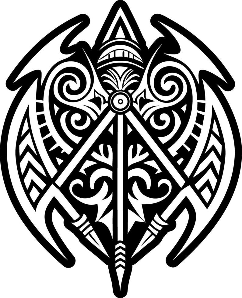 Maori protection icon in glyph style vector