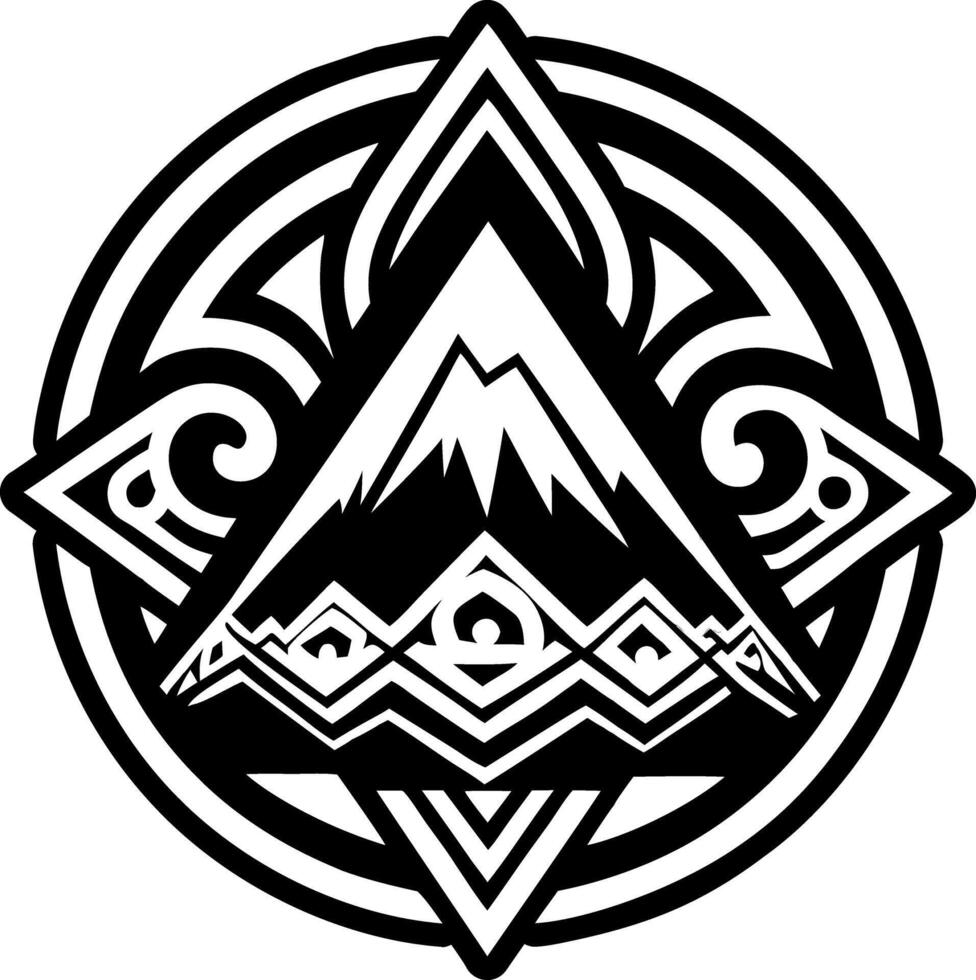 Ethnic symbol icon in glyph style vector